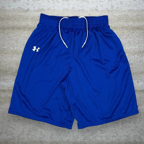Under Armour Other - Vintage Y2K Under Armour Gym Shorts Mens S Royal Blue Polyester White 10" Inseam